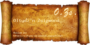 Oltyán Zsigmond névjegykártya